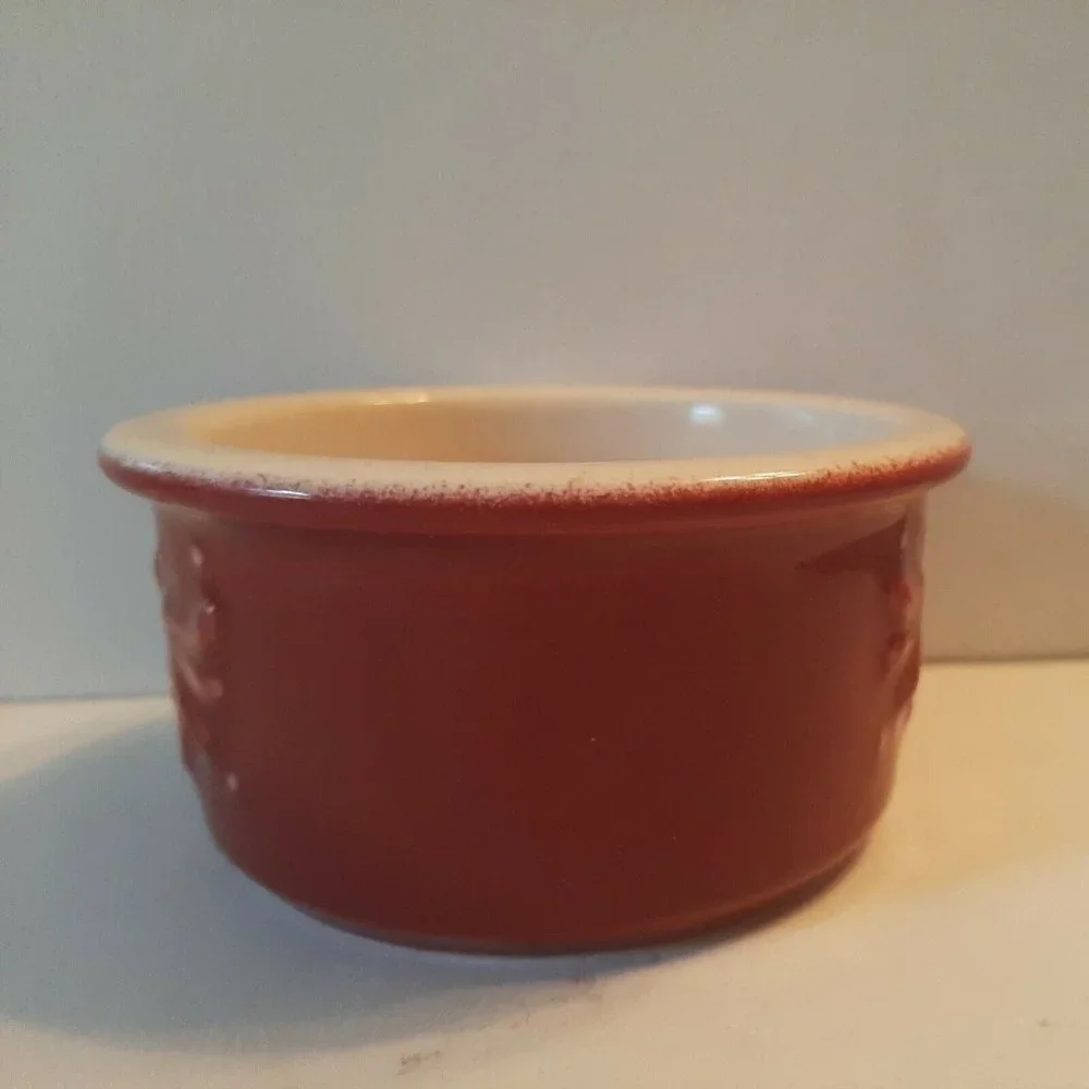 Red White Pfaltzgraff Ramekin Stoneware Dish